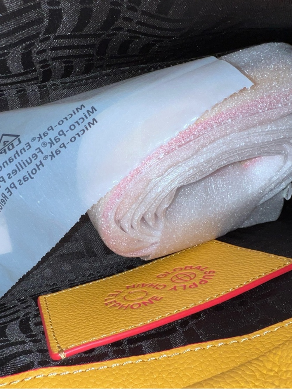 Pebbled Yellow Crossbody Bag with Sculptural Handle - Picture 14 of 14